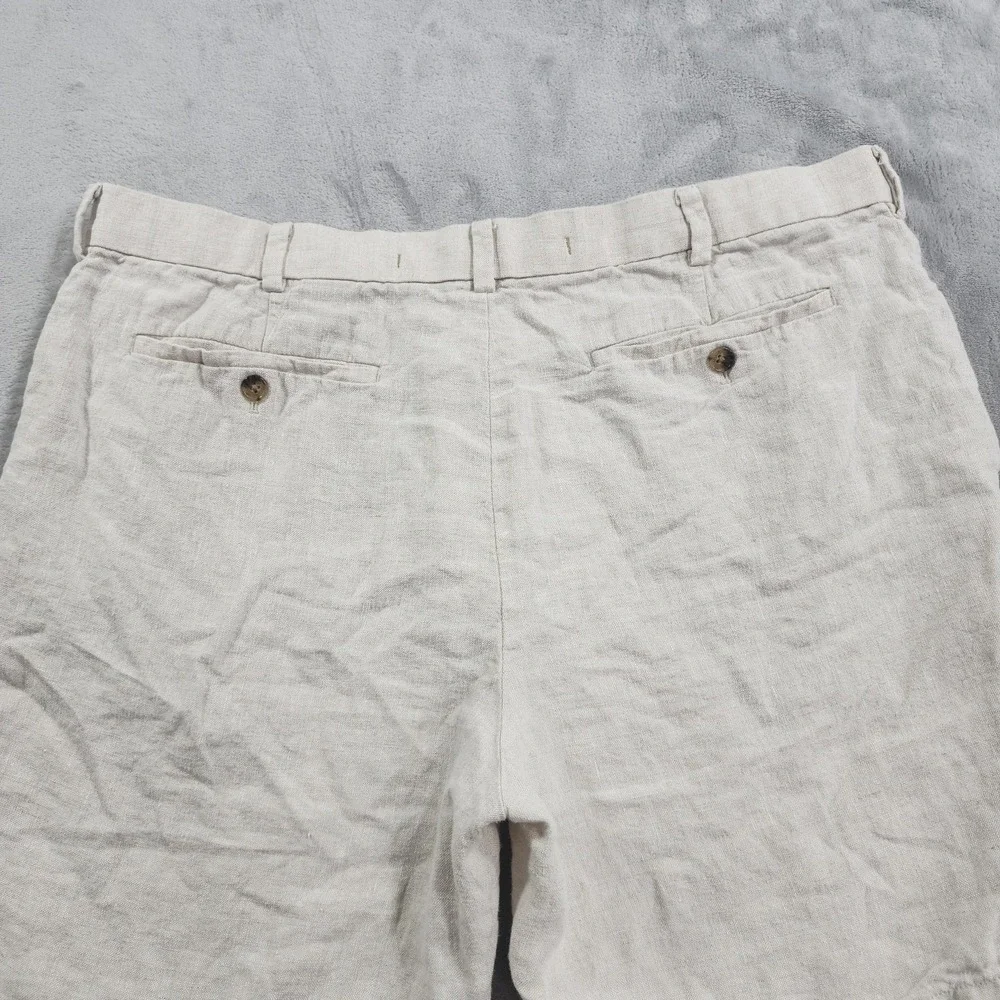 Banana Republic Shorts Mens 38 Beige Linen Chino Flat Front Casual Preppy